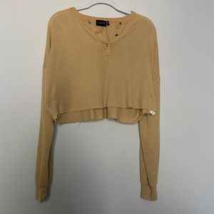 UO mustard yellow Henley long sleeve